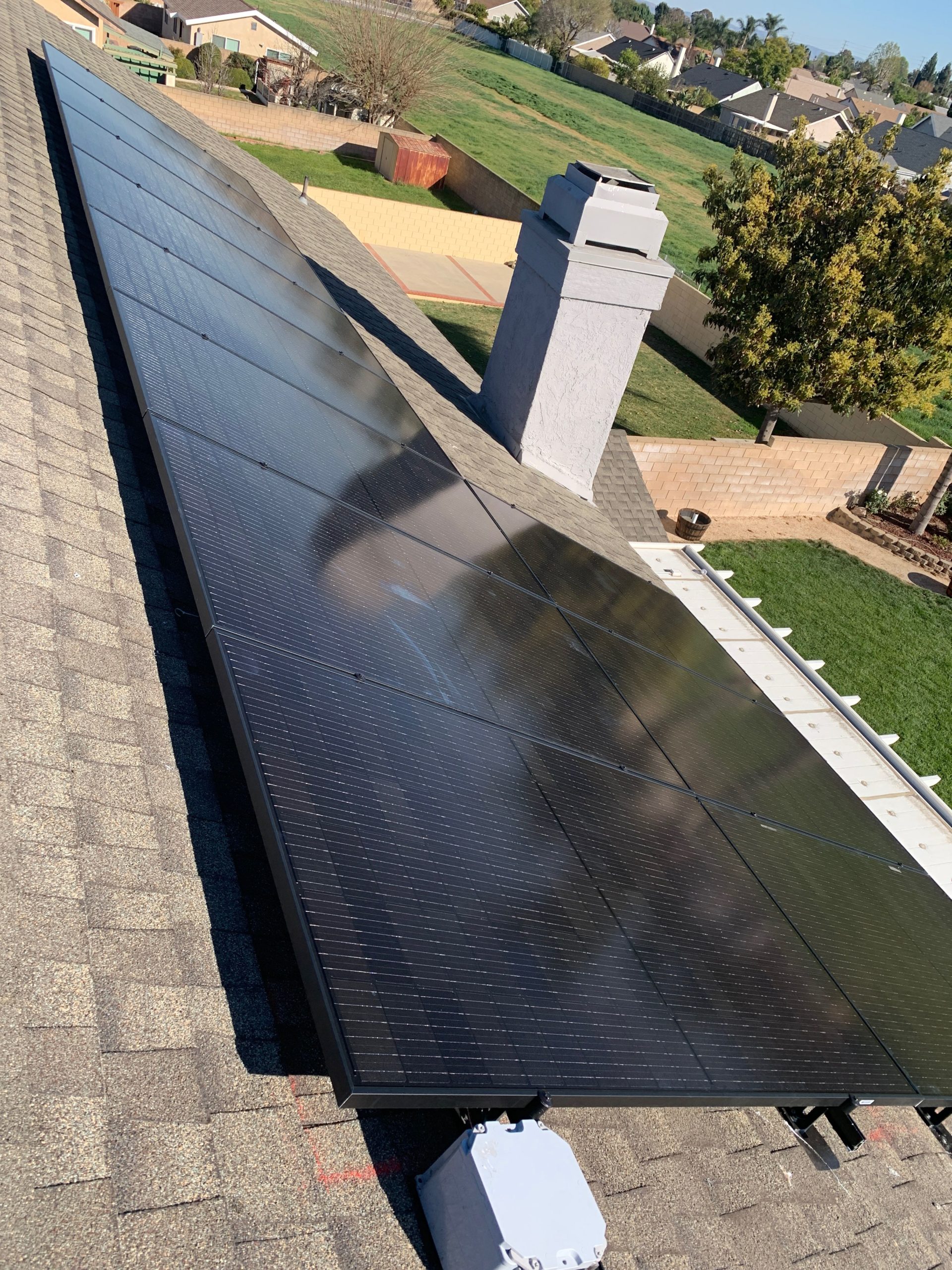 Solar panels installed on a home's roof.