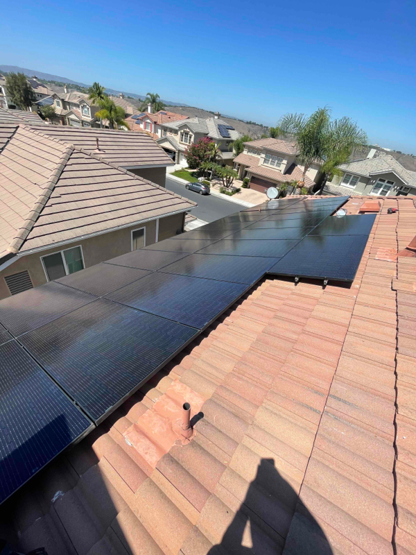 Residential solar panels on the roof of a home in Rancho Santa Margarita