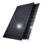 Two large solar panels leaning together to the side; no background.